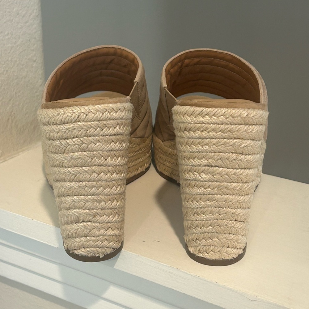 Lisa Vicky Gogo Wedge Sandals Womens 11M Canyon Sun Suede Slip On Comfort New - Picture 7 of 9